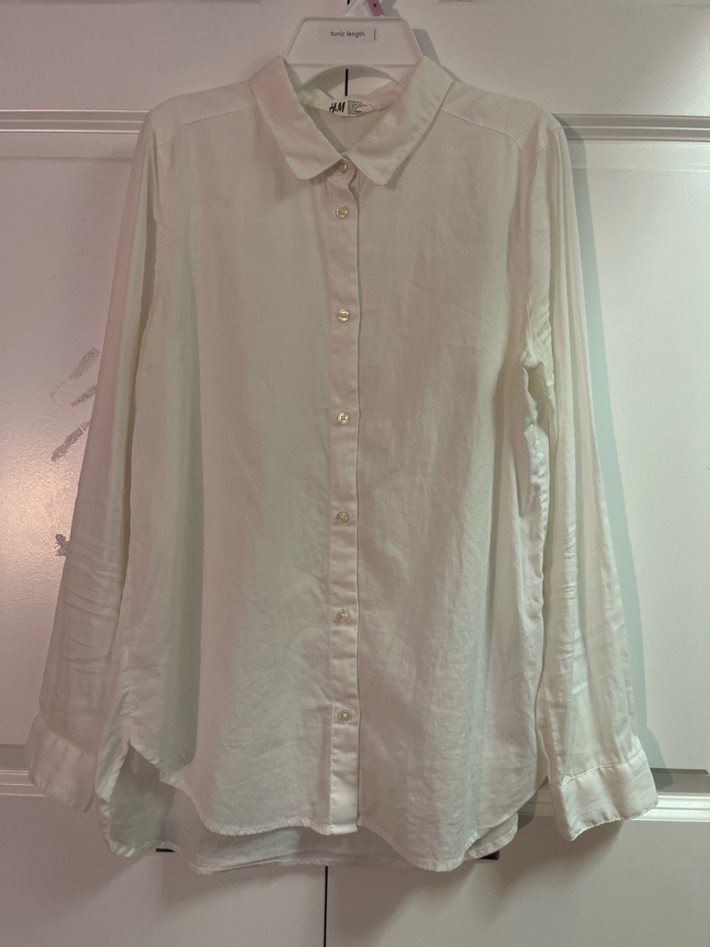 H&M Girl’s White Button-Up Shirt - Classic Long Sleeve